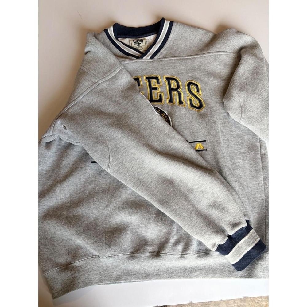 Vintage Lee Sport NBA Indiana Pacers Sweatshirt Gray V-Neck Embroidered Mens - Picture 3 of 4
